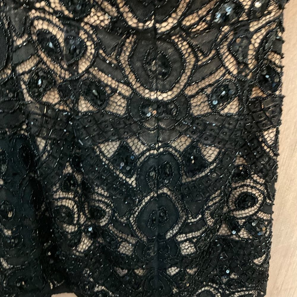 Jovani Corset Beaded Lace Black Mini Dress Prom formal size 2 - Picture 10 of 14